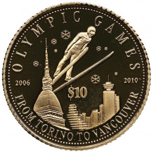 Isole Cook 10 dollari 2008 - Giochi olimpici invernali di Vancouver 2010