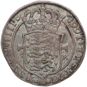 Denmark 4 Mark / Krone 1668 GK - Frederik III (1648-1670)