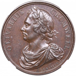 Great Britain Bronze Medal (1731-1732) - Kings and Queens of England - Oliver Cromwell (1599-1658) - NGC MS 63 BN