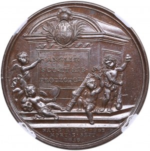 Médaille de bronze de la Grande-Bretagne (1731-1732) - Rois et reines d'Angleterre - Oliver Cromwell (1599-1658) - NGC MS 63 BN