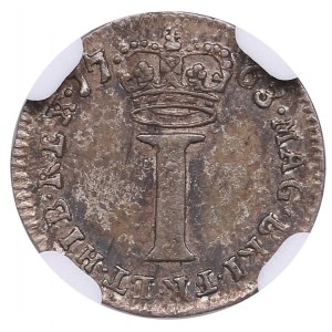 Great Britain (London) 1 Silver Penny (Maundy type) 1763 - George III (1760-1820) - NGC AU 55