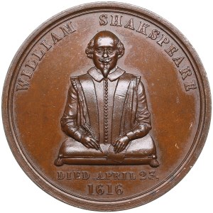Bronzová medaila Spojeného kráľovstva 1842 - William Shakespeare