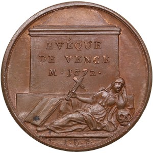 France Bronze Medal (1723-1724) - Famous Men of the Age of Louis XIV - Antoine Godeau (1605-1672)