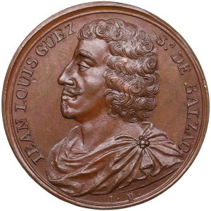 Francie Bronzová medaile (1723-1724) - Slavní muži doby Ludvíka XIV - Jean Louis Guez de Balzac (1597-1654)