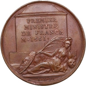 France Bronze Medal (1723-1724) - Famous Men of the Age of Louis XIV - Jules Cardinal Mazarin (1602-1661)