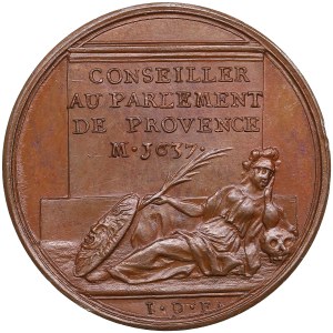 France Bronze Medal (1723-1724) - Famous Men of the Age of Louis XIV - Nicholas-Claude Fabri de Peiresc (1580-1637)_x000