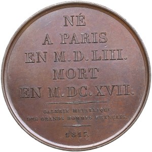 France Bronze Medal 1817 - Jacques Auguste De Thou (1553-1617)