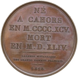 France Bronze Medal 1818 - Clement Marot (1496-1544)