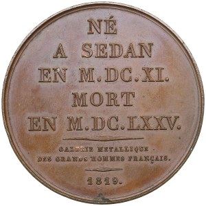 France Bronze Medal 1819 - Henri de La Tour d'Auvergne, Vicomte de Turenne (1611-1675)
