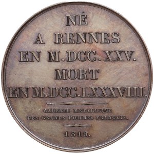 France Bronze Medal 1819 - Pierre-Jean-Baptiste Gerbier (1725-1788)