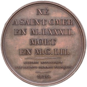 France Bronze Medal 1820 - Suger, abbé de Saint-Denis (1081-1151)