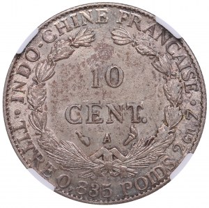 French Indo-China (Paris) 10 centimes 1899 A - NGC AU 58