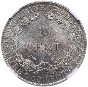 Francuskie Indochiny 10 centymów 1937 - NGC MS 64