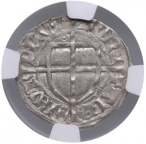 Niemcy (Prusy, Zakon Krzyżacki) AR Schilling, ND - Wielki mistrz Michael Küchmeister von Sternberg (1414-1422) - NGC AU