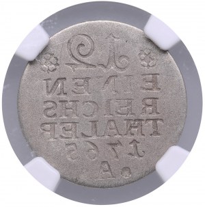 Nemecko (Brandenbursko-Prusko) 1/12 Taler 1765 A - Friedrich II 1(740-1786) - chyba mincovne - poškodenie reverzu - NGC XF 40_x
