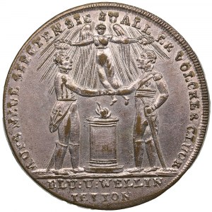 Germany (France) Silver-plated brass medal 1815 - Token commemorating the entry of the English and Prussians into Paris_