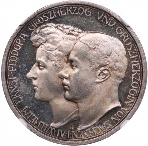 Germany (Saxe-Weimar-Eisenach) 3 Mark 1910 A - Wedding with Feodora of Saxe-Meiningen - Wilhelm Ernst (1901-1918) - NGC