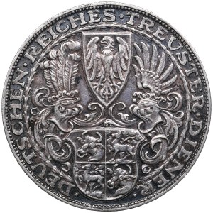 Německo (Výmarská republika) Stříbrná medaile velikosti 5 značky 1927 D - 80. narozeniny Paula von Hindenburga