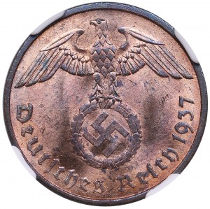 Německo (Třetí říše) 2 říšské feniky 1937 A - NGC MS 63 RB