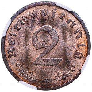 Germany (Third Reich) 2 Reichspfennig 1937 A - NGC MS 63 RB