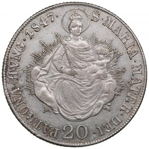 Ungheria 20 Kreuzer 1847 B - Ferdinando I (1835-1848)