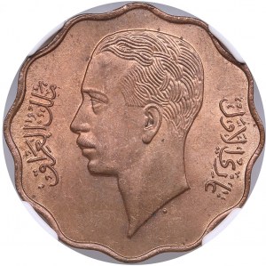 Irak, Hášimovské kráľovstvo (Kráľovská mincovňa, Londýn) 10 Fils AH 1357 / 1938 - Ghazi I (1933-1939) - NGC MS 65 RB
