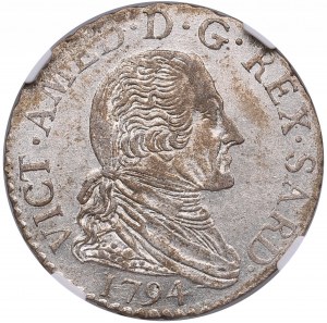 Italia (Regno di Sardegna) 10 soldi 1794 - Vittorio Amedeo III di Sardegna (1773-1796) - NGC AU 58
