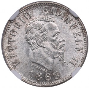 Italy 50 Centesimi 1863 N BN - Vittorio Emanuele II (1861-1878) - NGC MS 62