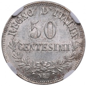 Włochy 50 centów 1863 N BN - Vittorio Emanuele II (1861-1878) - NGC MS 62