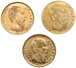Sammlung mexikanischer Goldfantasiemarken 1865 (3) - Maximilian I. (1864-1867)