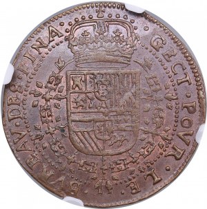 Spanish Netherlands 1663 Jeton - Bureau of Finance - NGC MS 62 BN