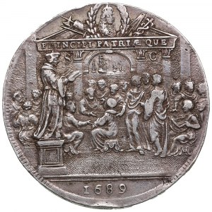 Netherlands (Rotterdam) Silver Medal (Jeton) 1689 - Coronation of William and Mary