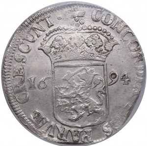 Nizozemí (Západní Frísko) Stříbrný dukát 1694 - PCGS AU Detail