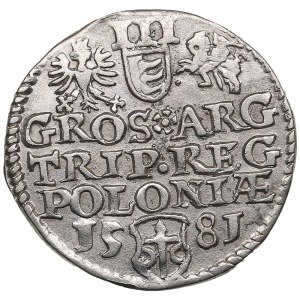 Polsko (Olkusz) AR 3 Groszy (Trojak) 1581 - Stephen Báthory (1576-1586)