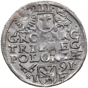 Poland (Poznan) AR 3 Groszy (Trojak) 1591 - Sigismund III Vasa (1587-1632)