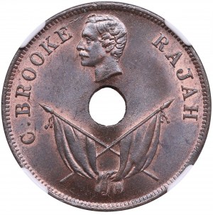Sarawak (Birmingham, Heaton) 1 Cent 1892 H - Charles J. Brooke - NGC MS 64 BN