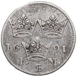 Sweden 1 Mark 1691 AS - Karl XI (1660-1697)