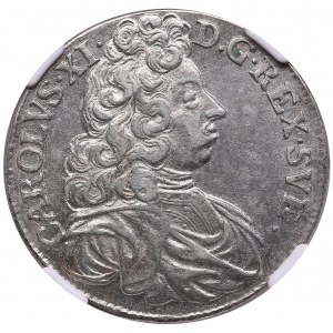 Sweden 2 Mark 1694 AS - Karl XI (1660-1697) - NGC AU 55