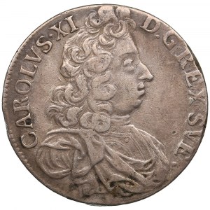 Švédsko 2 Marka 1696 AS - Karel XI (1660-1697)