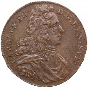 Švédsko Bronzová medaile (Jeton) 1697 - ke korunovaci Karla XII (1697-1718)