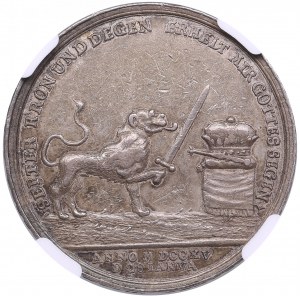Pomerania (Sweden) Silver Medal 1715 - Karl XII (1697-1718) - NGC AU 53