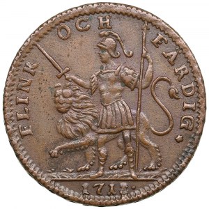 Sweden (Stockholm) CU 1 Daler Silvermynt 1718 - Karl XII (1697-1718)