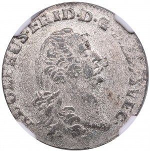 Pomerania (Germany / Sweden) 1⁄6 Taler (4 Groschen) 1761 ICS - Adolf Frederik (1751-1771) - NGC MS 62