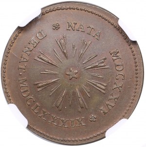 Sweden Born-Died Copper Medal ND (1786) - Kristina (1632-1654) - NGC MS 64 BN