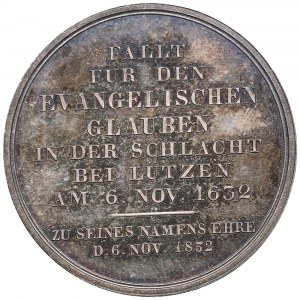 Medaglia d'argento della Svezia 1832 - In occasione del 200° anniversario della morte del re, avvenuta il 6 novembre 1632 a Lützen - Gustavo II Adolfo