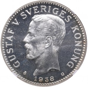 Suède 2 Couronnes 1938 - Gustaf V (1907-1950) - NGC PL 65