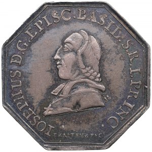 Svizzera (Basilea) Medaglia ottagonale d'argento 1788 - Per la riapertura della zecca di Pruntrut - Joseph Sigismund von Roggen