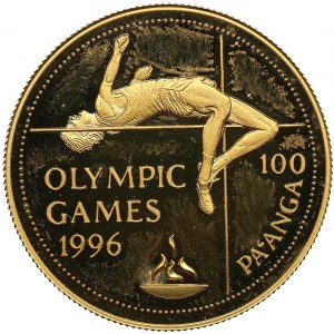 Tonga 100 Pa'anga 1994 - Igrzyska Olimpijskie 1996 - skoczek wzwyż - Taufa'ahau Tupou IV (1965-2006)