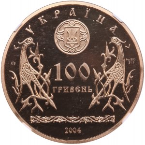 Ucraina 100 Hryven 2004 - Le porte d'oro di Kiev - NGC PF 68 ULTRA CAMEO