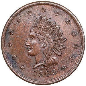 USA Civil War Token One Cent 1863 - New York